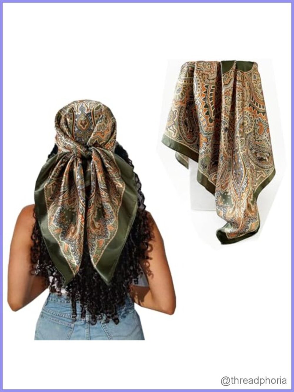 Satin Silk Like Hair Scarf 35x35 Large Square Bandana Women